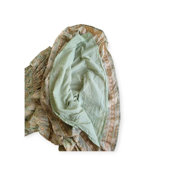 American Eagle Green Floral Tiered Mini Dress Petite Large - Picture 9 of 13